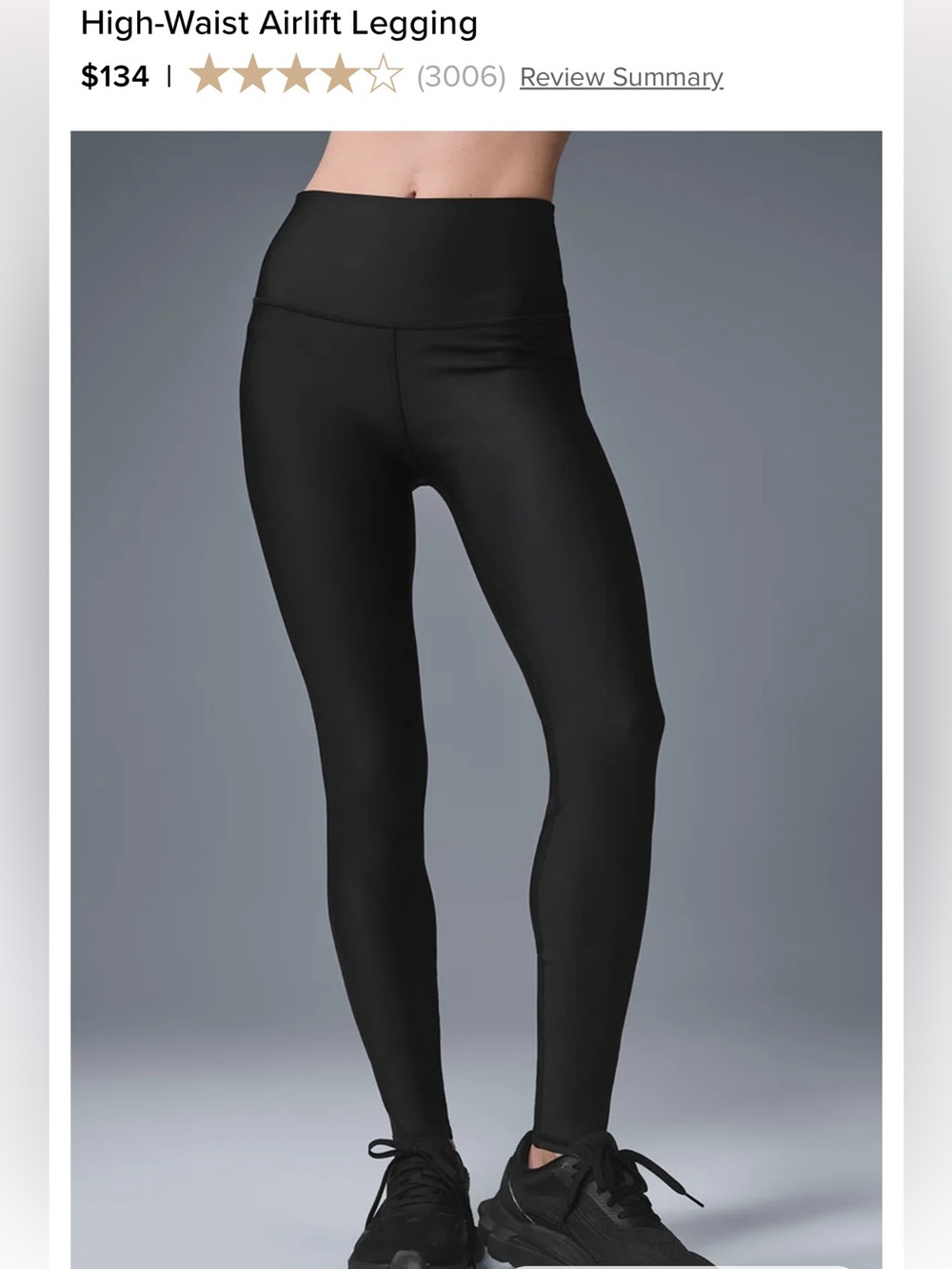EUC Alo Yoga Airlift Black Full Length 28” Leggings High Rise size XS